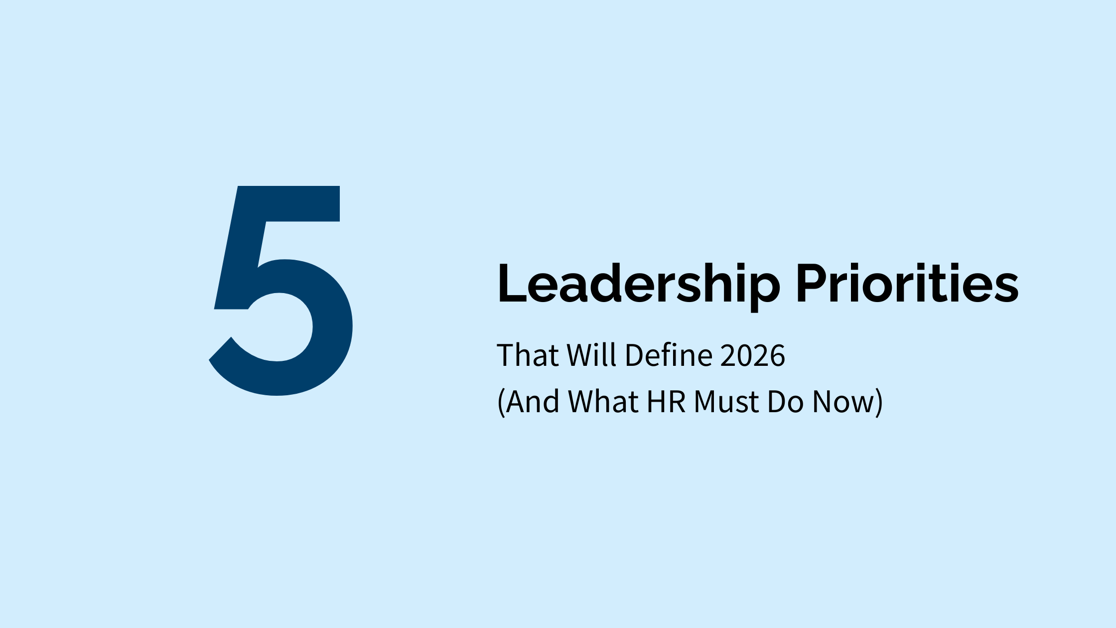 2026 leadership priorities for HR